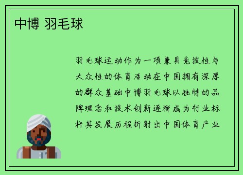 中博 羽毛球